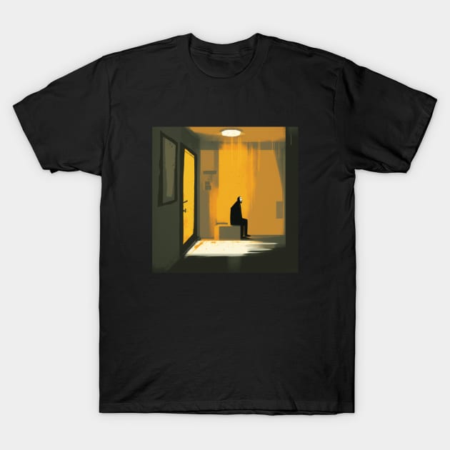 Abstract colourful Illustration of man with depression in the room T-Shirt by KOTYA